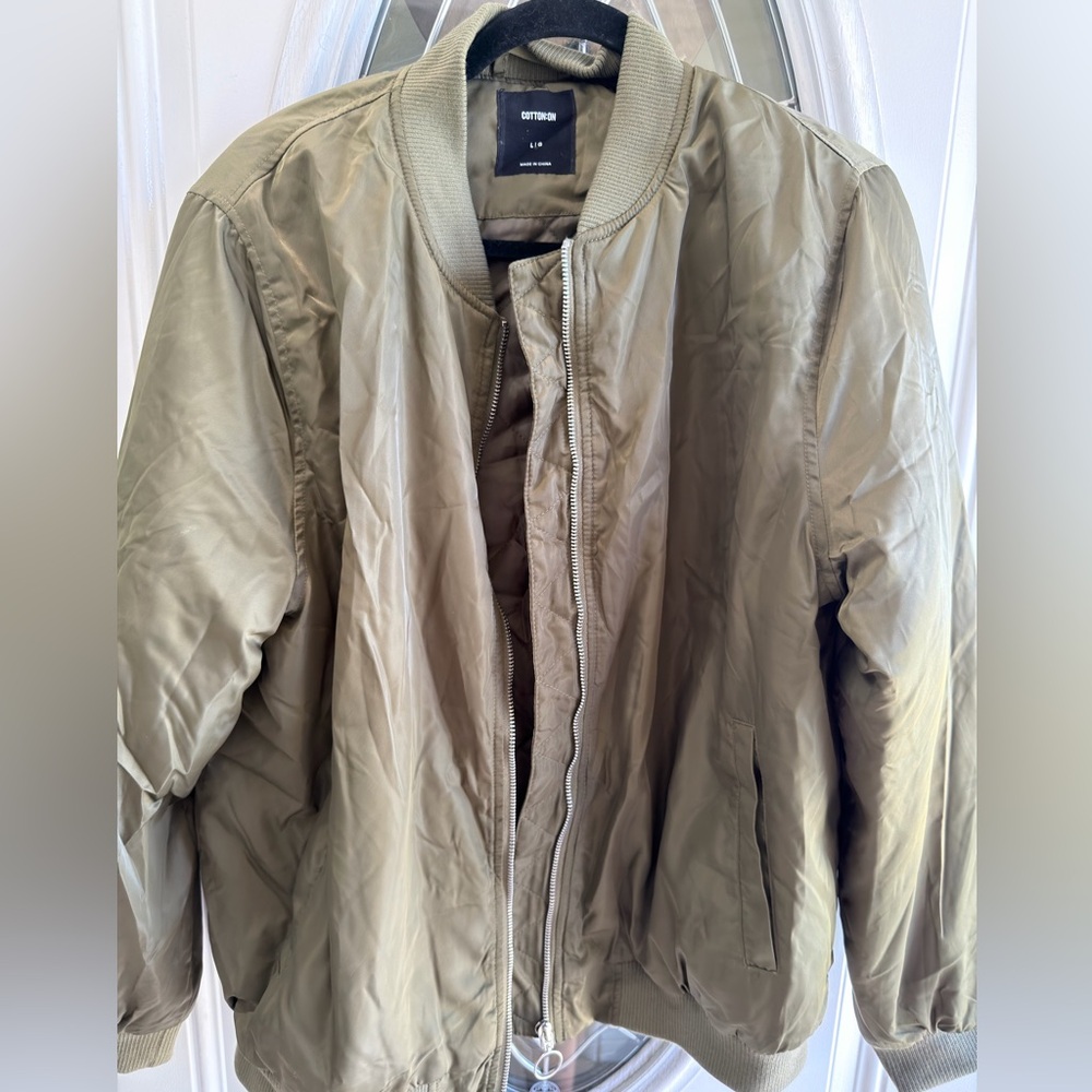 Cotton On Olive Green Quilted Bomber Jacket
